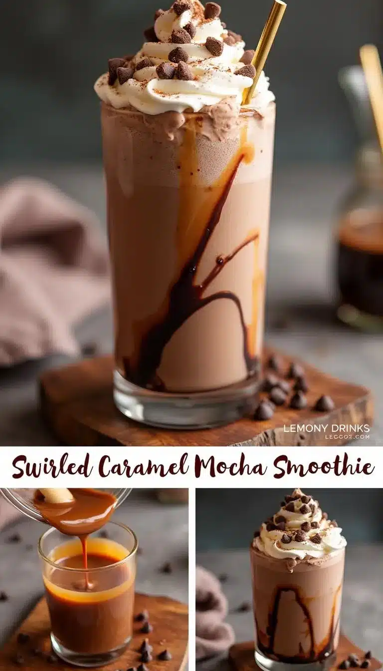 Pinterest pin for Caramel Mocha Smoothie