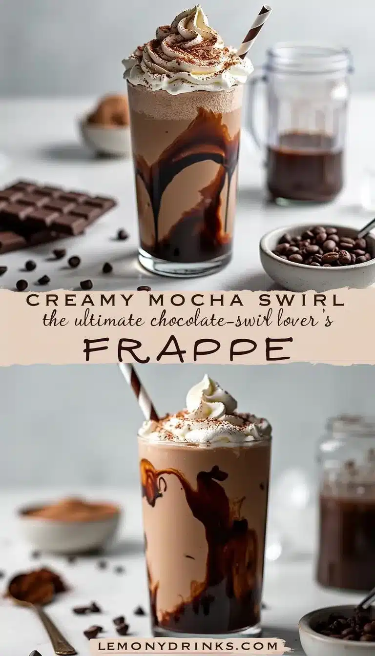 Pinterest pin for Mocha Swirl Frappe