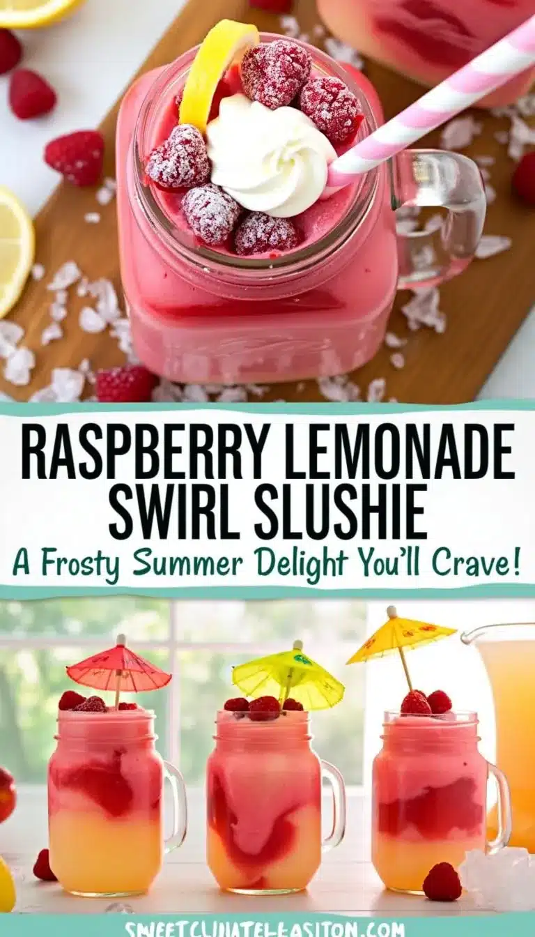 Pinterest pin for Raspberry Lemonade Slushie