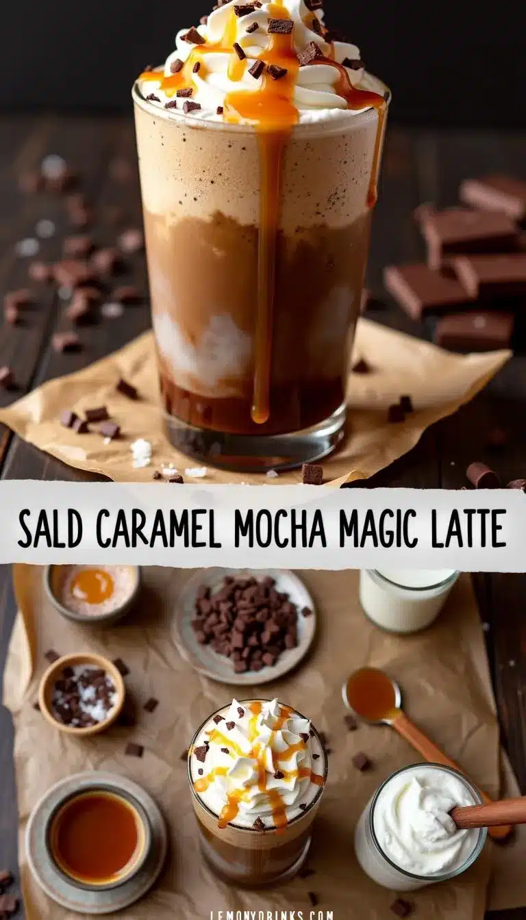 Pinterest pin for Salted Caramel Mocha Latte