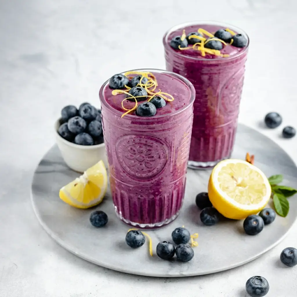 Lemon Blueberry Smoothie - LemonyDrinks
