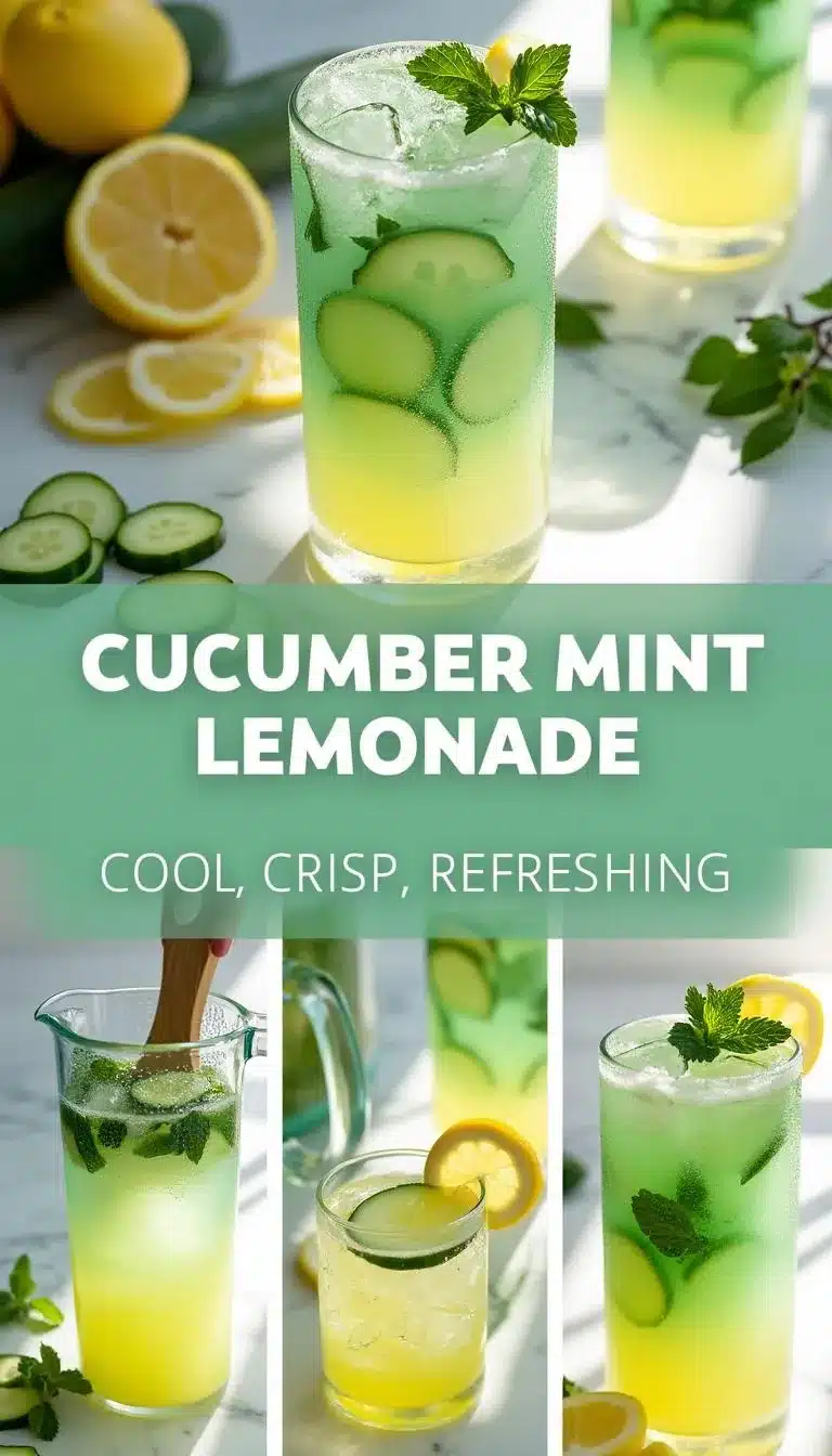 Pinterest pin for cucumber mint lemonade