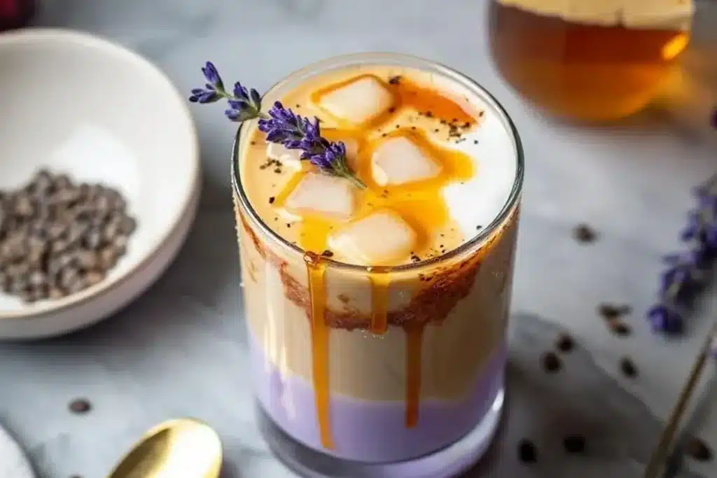 Honey-Lavender Iced Latte