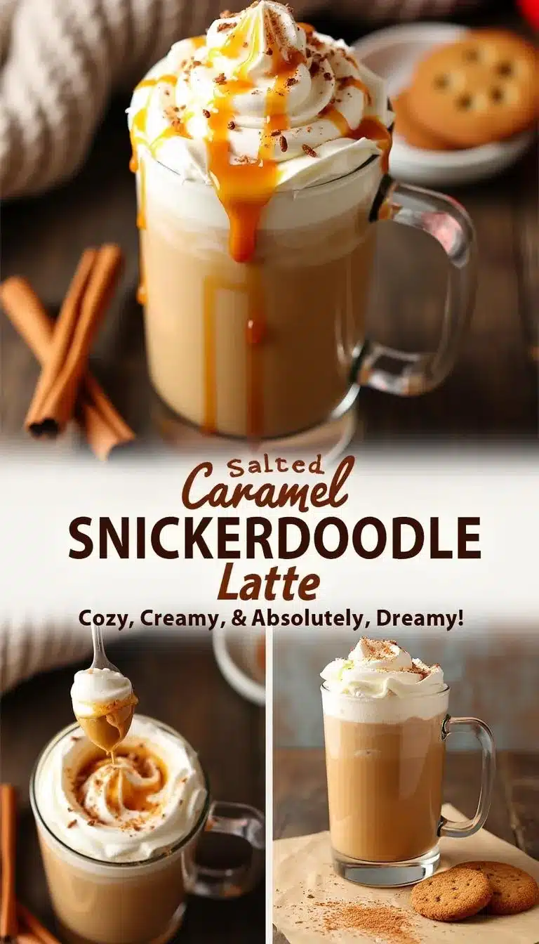 Pinterest pin for salted caramel snickerdoodle latte
