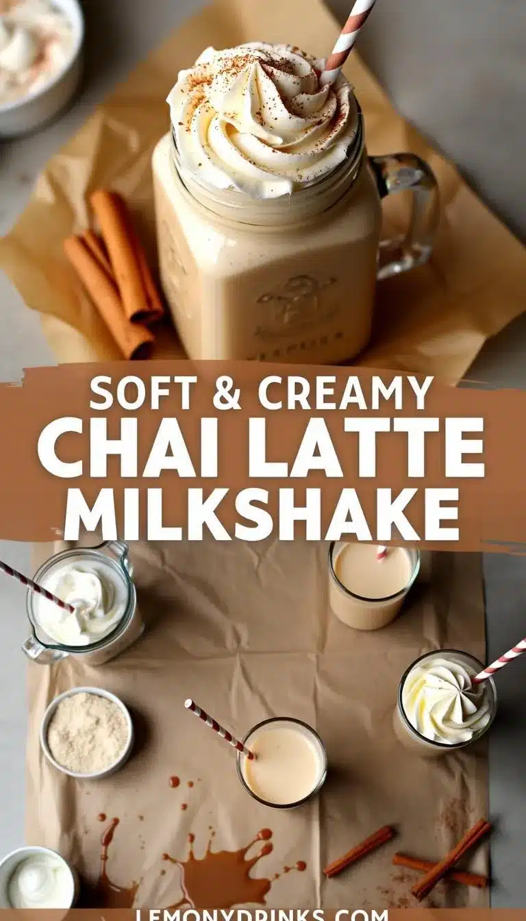 Pinterest pin for Chai Latte Milkshake