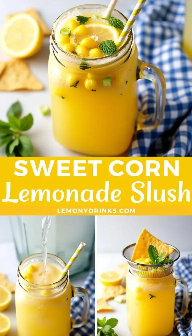 Pinterest pin for Sweet Corn Lemonade Slush