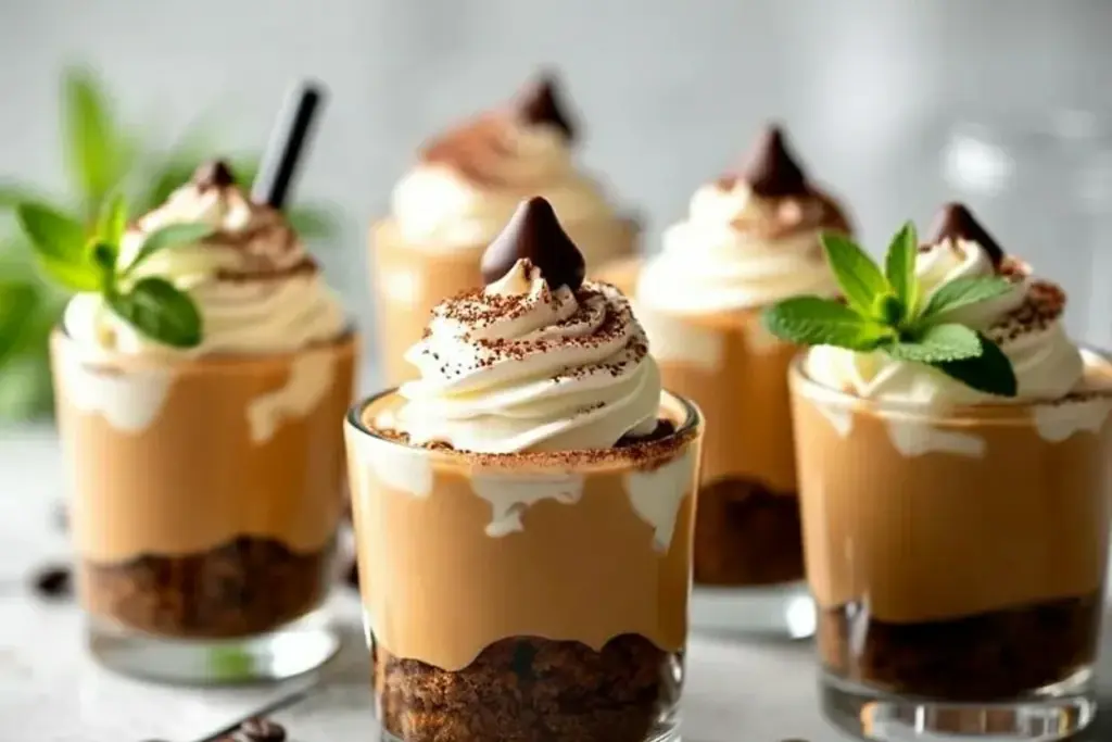 mini iced coffee parfait cups