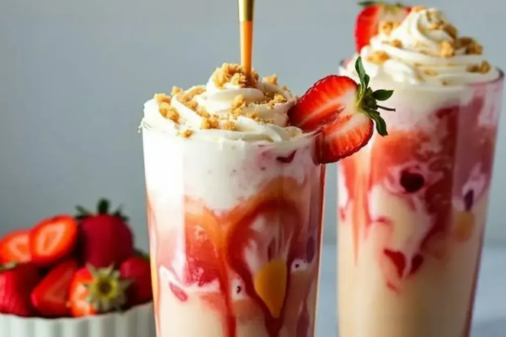 Strawberry Shortcake Iced Latte