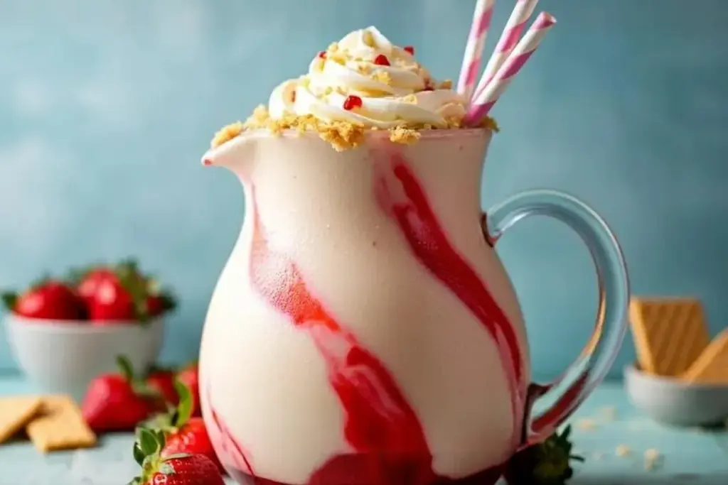 Vanilla Strawberry Cheesecake Milkshake
