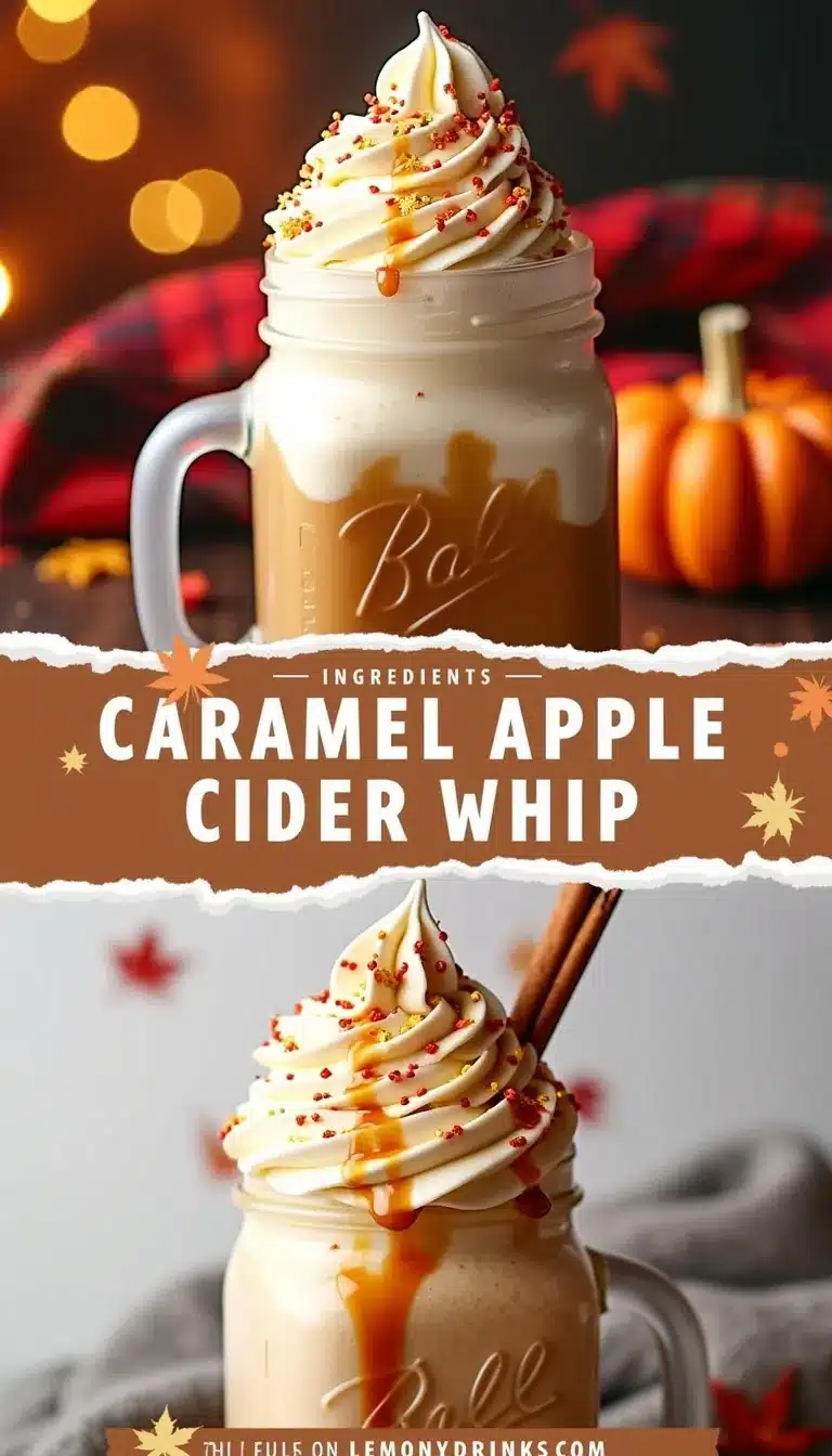 Pinterest pin for Caramel Apple Cider Whip