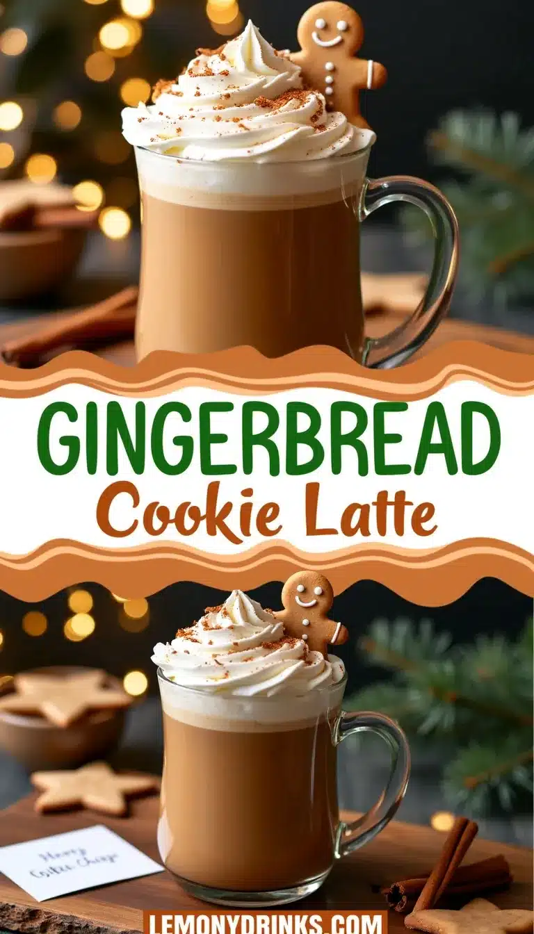 Pinterest pin for Gingerbread Cookie Latte
