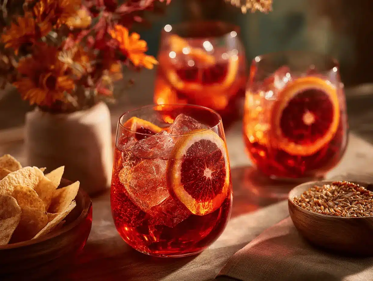 Autumn Aperol Spritz preparation steps