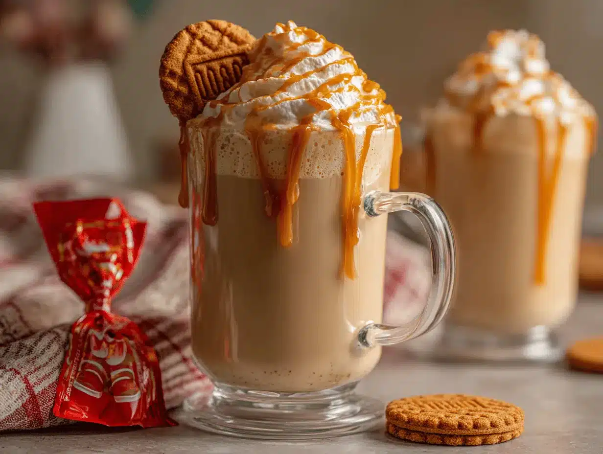 Biscoff Cookie Butter Latte preparation steps