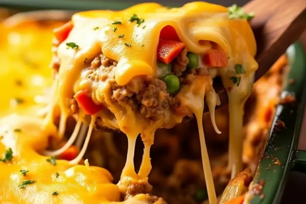 cheesy beef and vegetable casserole