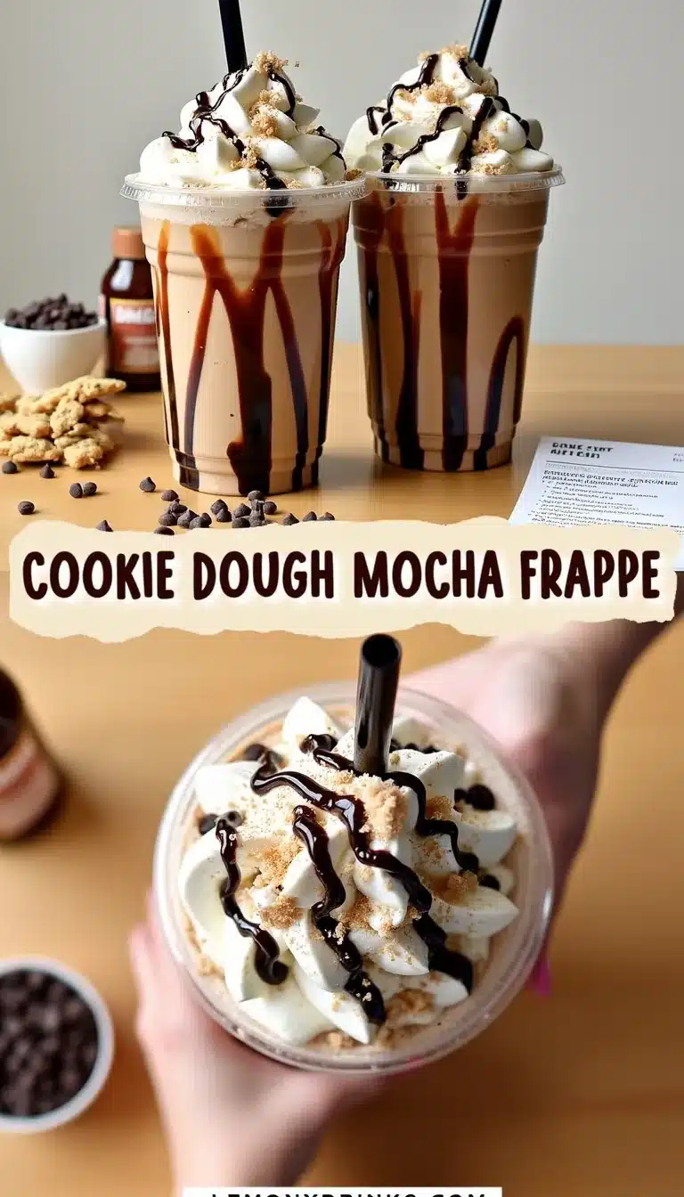 Pinterest pin for cookie dough mocha frappe