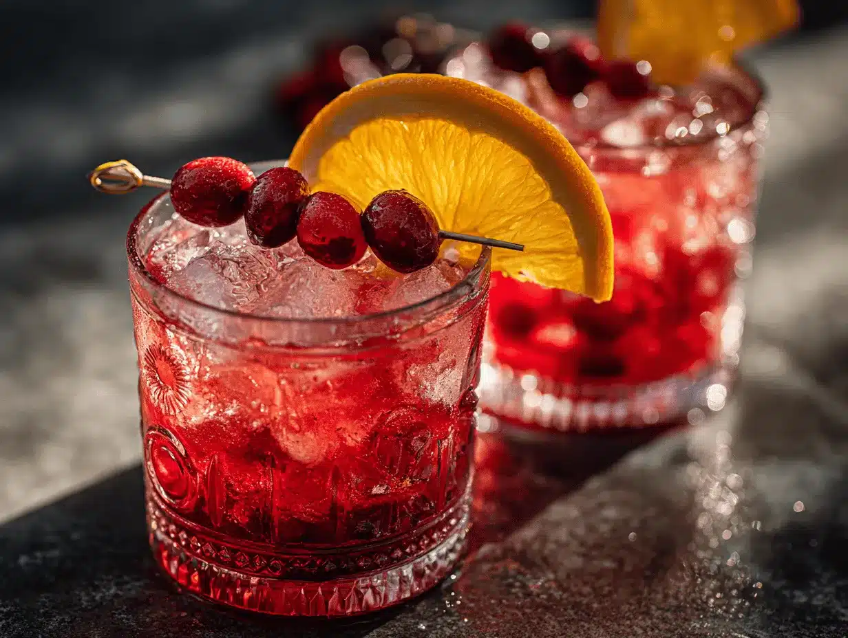 cranberry and orange mocktail preparation steps