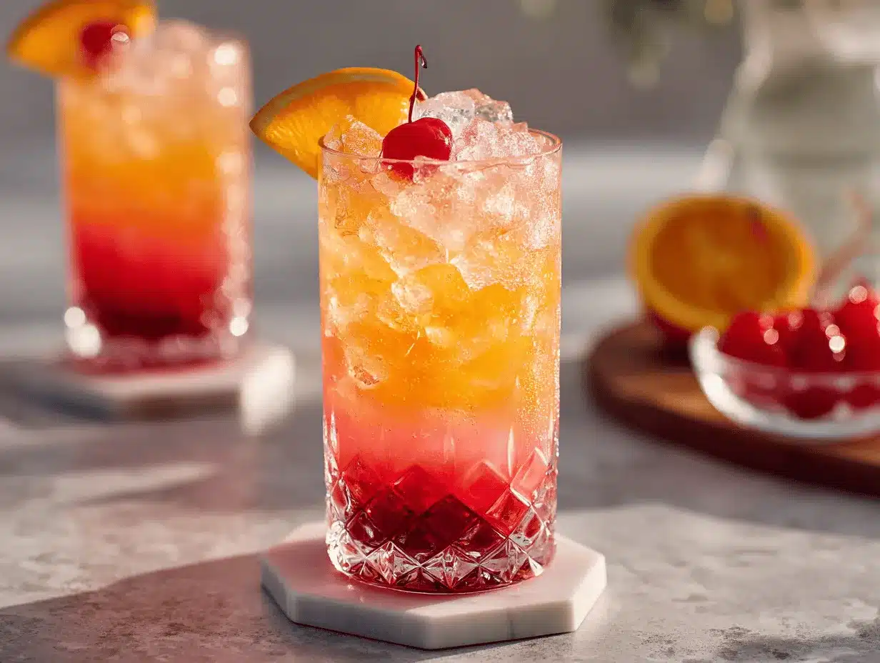 Cranberry Sunrise Mocktail preparation steps
