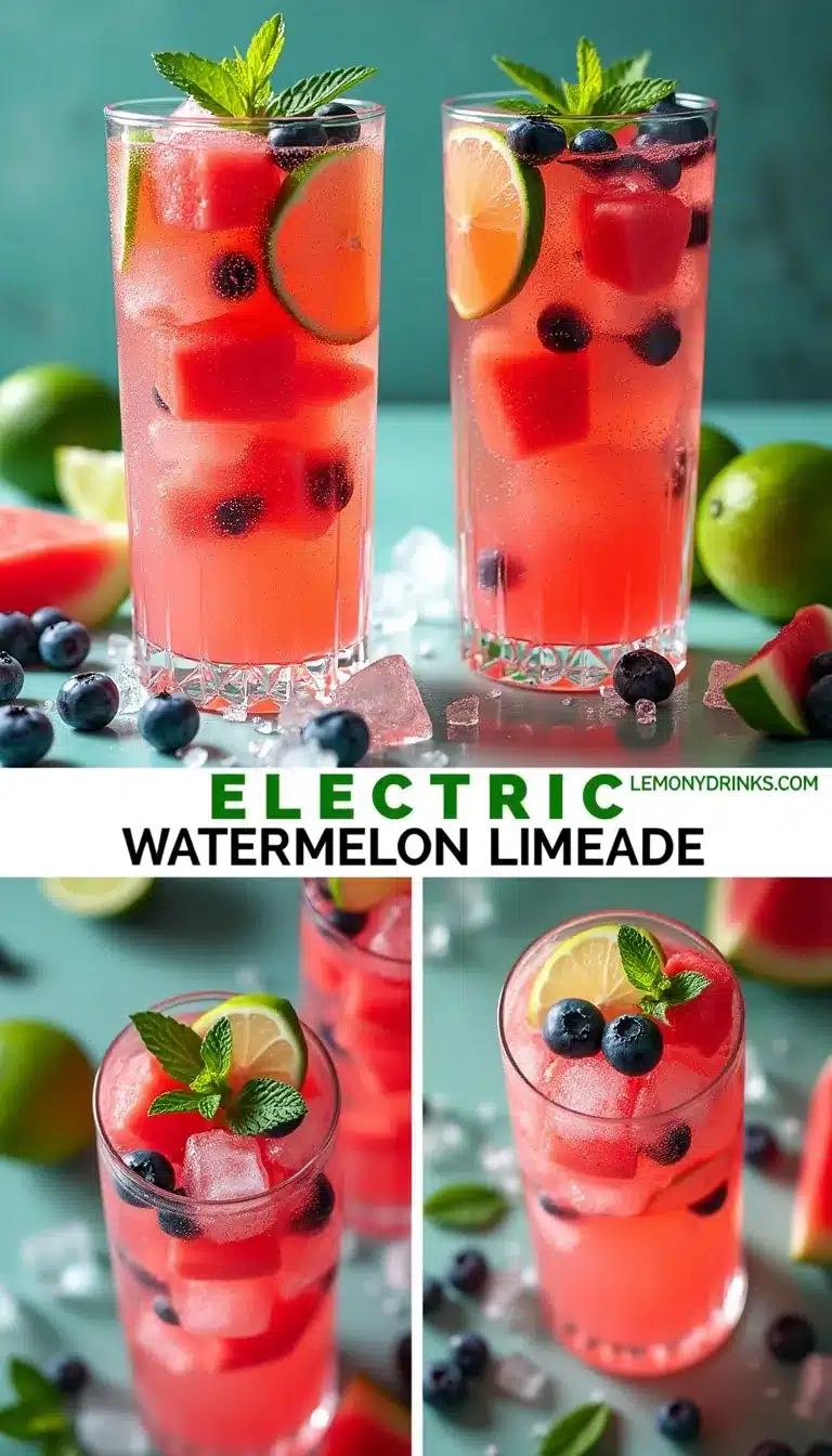 Pinterest pin for electric watermelon limeade