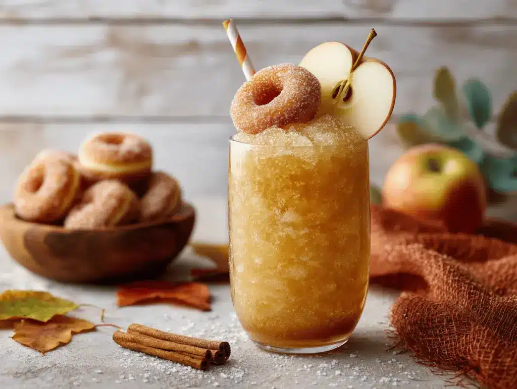 frozen apple cider slushie - featured image