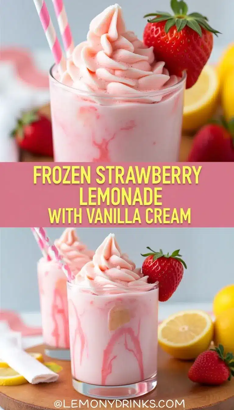 Pinterest pin for frozen strawberry lemonade