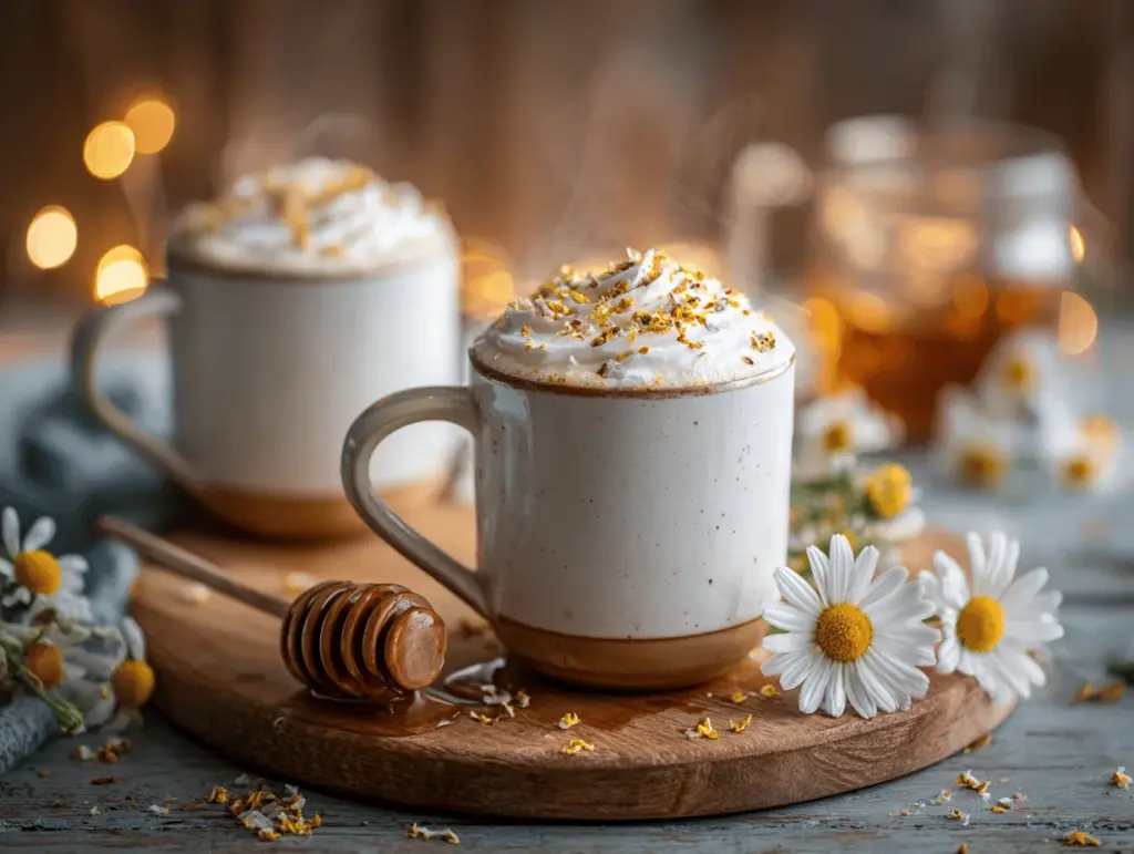 honey chamomile tea latte - featured image