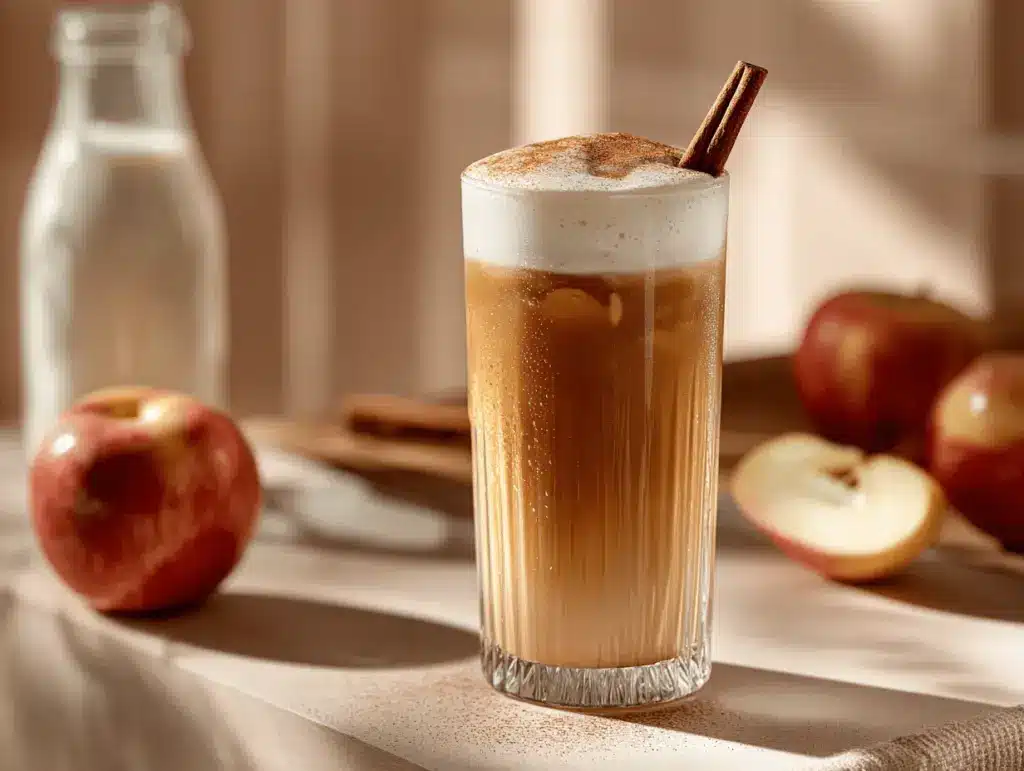 iced apple crisp nondairy cream chai - featured image