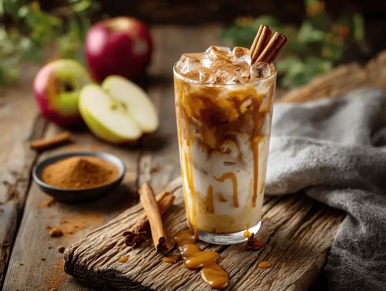 iced caramel apple coffee preparation steps