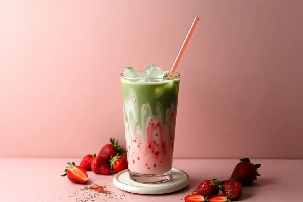 iced strawberry matcha