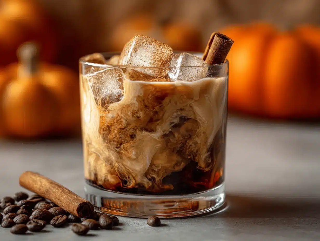 Pumpkin Spice Creamer Coffee Liqueur Cocktail preparation steps