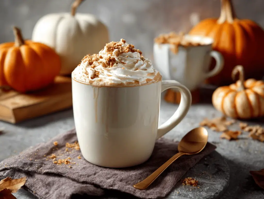 pumpkin spice white hot chocolate - featured image
