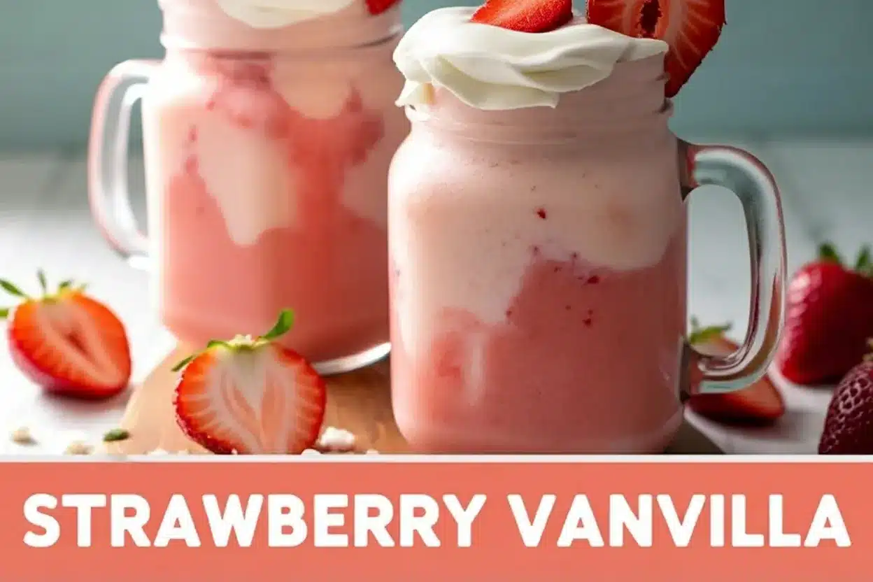 Strawberry Vanilla Frozen Yogurt Smoothies