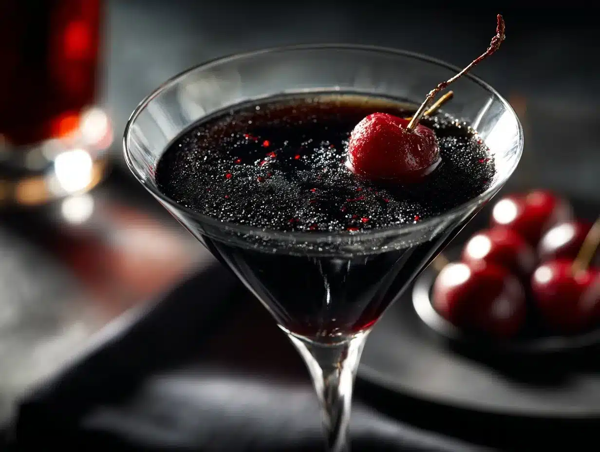 Black Widow Martini preparation steps