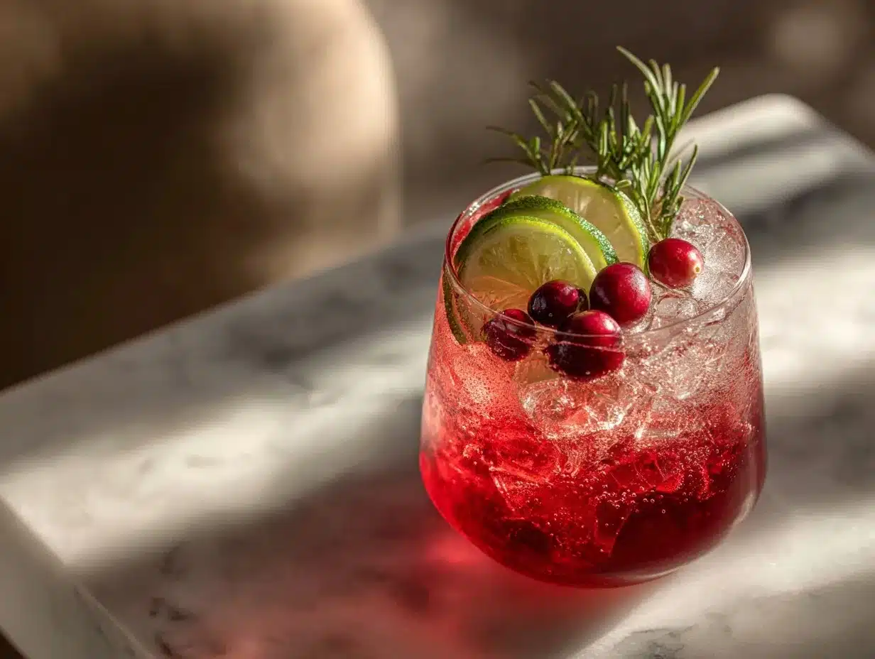 Cranberry Gin Spritz preparation steps