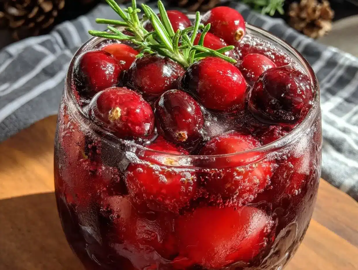 Cranberry Holiday Fizz preparation steps