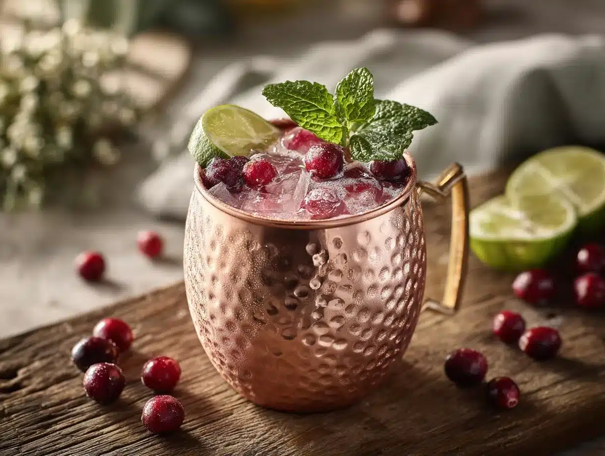 Cranberry Moscow Mule preparation steps