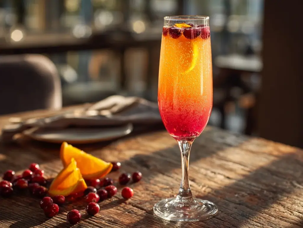 cranberry orange mimosa - featured image