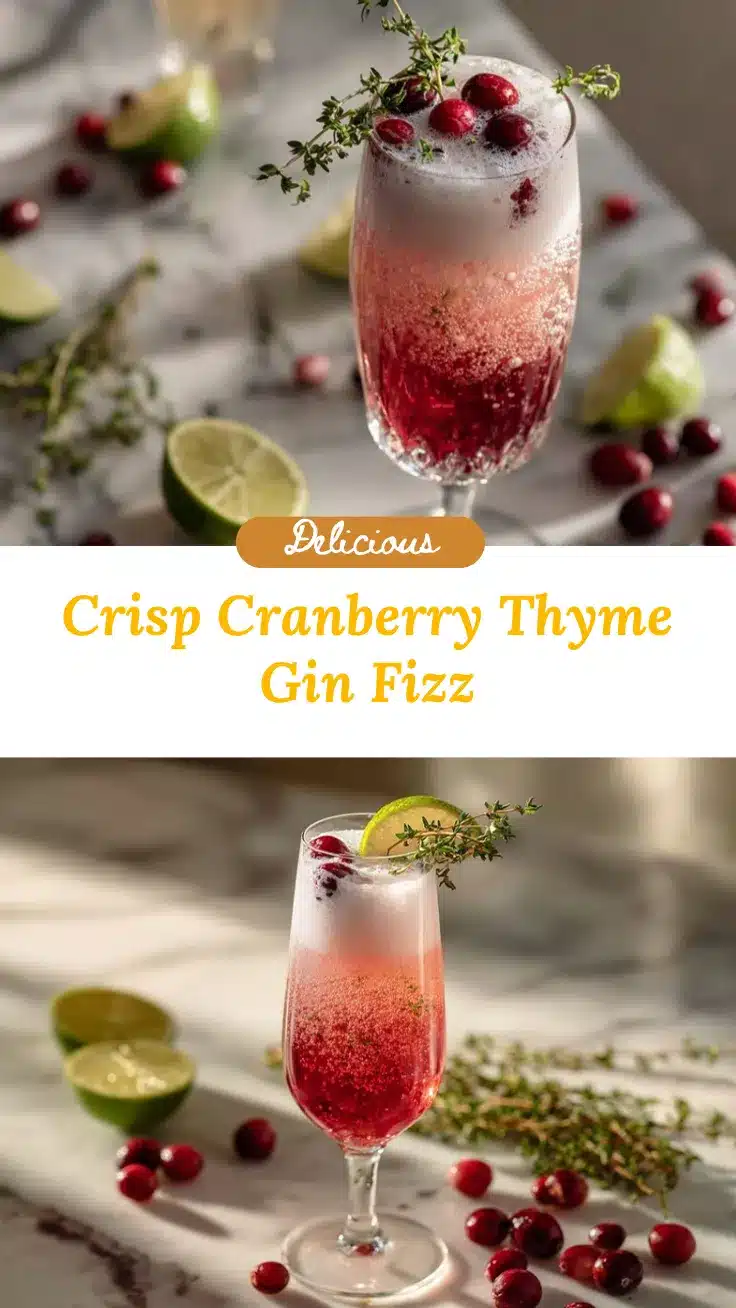 Cranberry Thyme Gin Fizz recipe