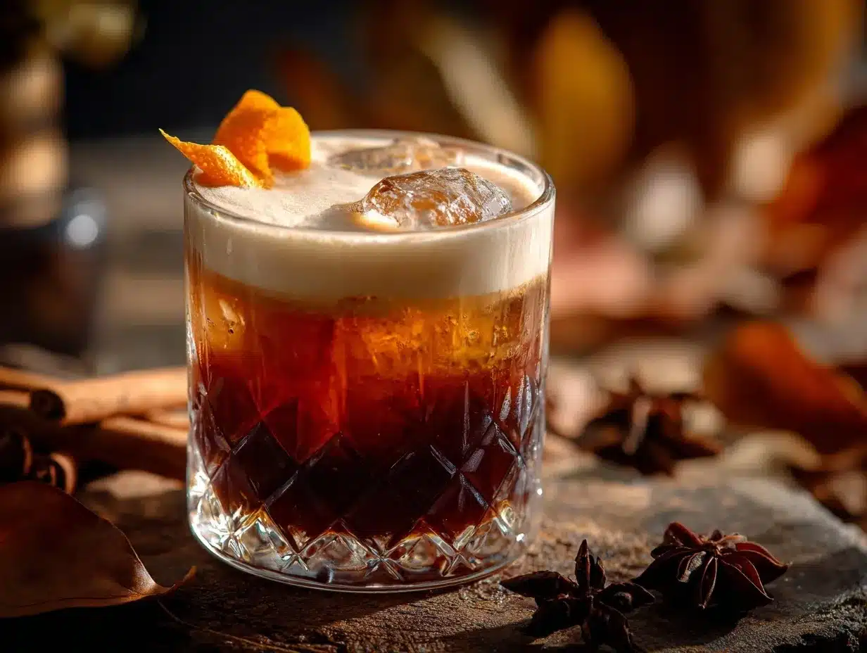 Dark & Stormy Fall Cocktail preparation steps