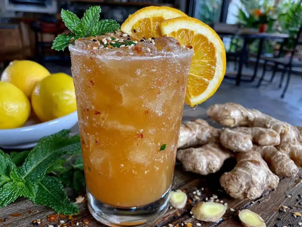 Ginger Sesame Citrus Cooler preparation steps
