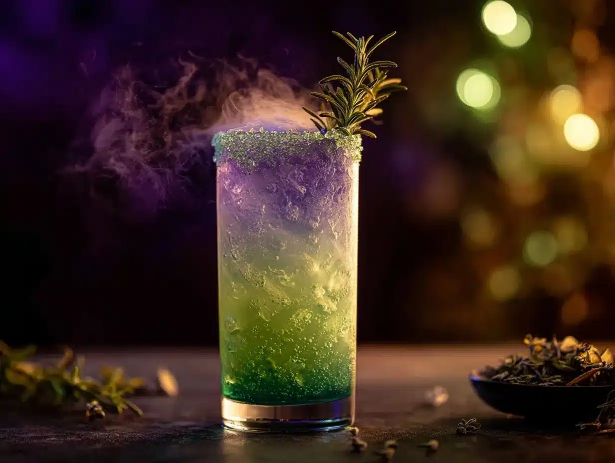 Hocus Pocus Fizz Cocktail preparation steps