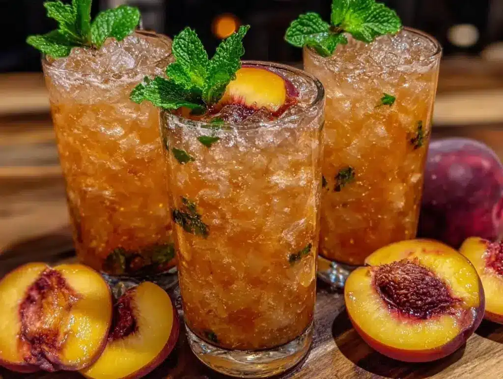 peach mint lemonade - featured image