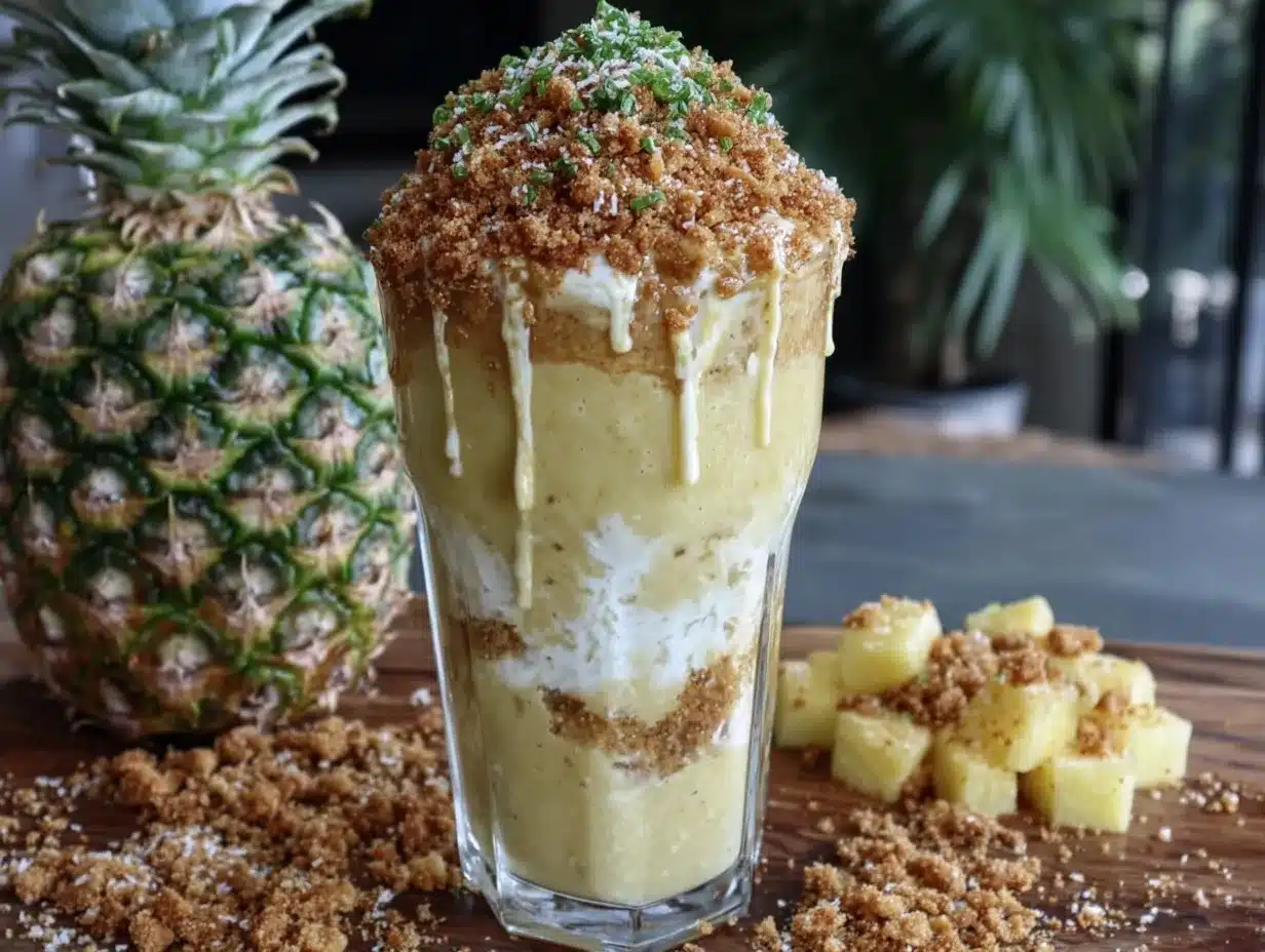 pineapple crumble smoothie preparation steps