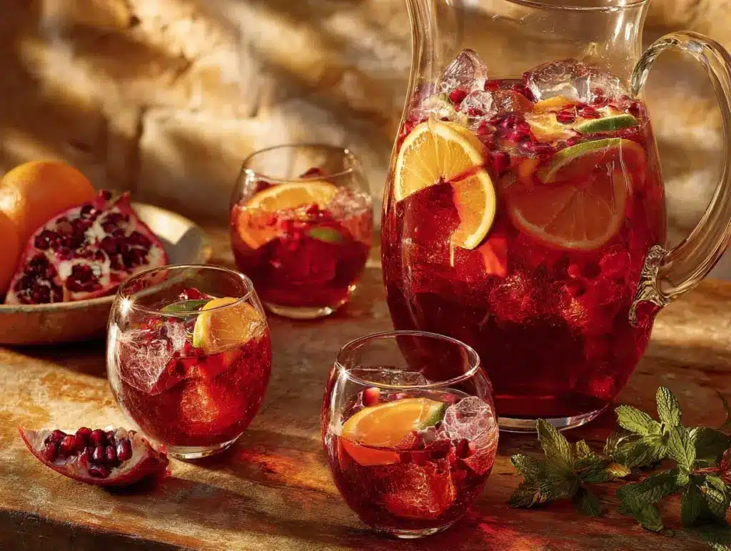 Pomegranate Champagne Punch - featured image