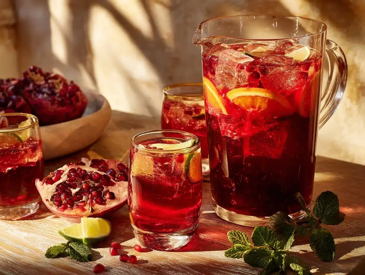 Pomegranate Champagne Punch preparation steps