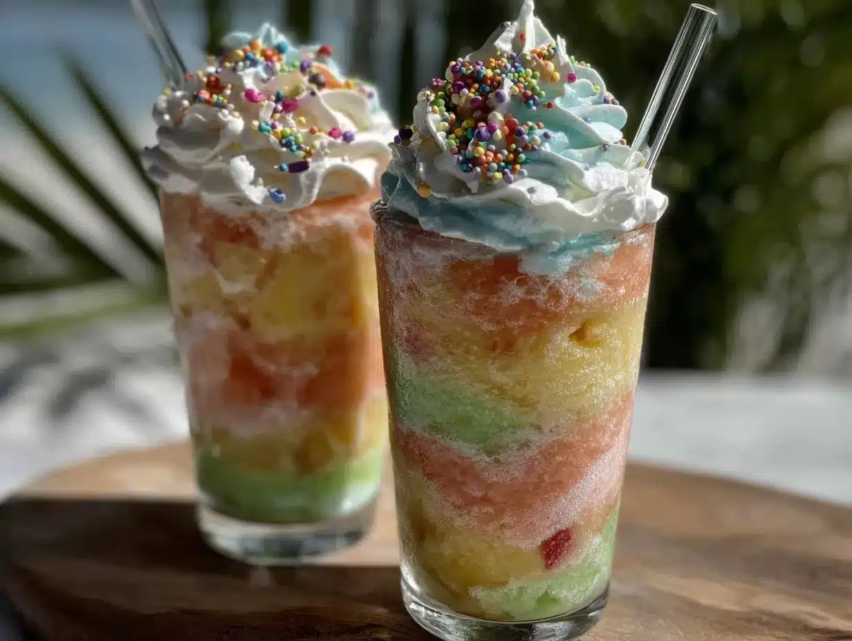 Rainbow Island Freeze Mocktail preparation steps