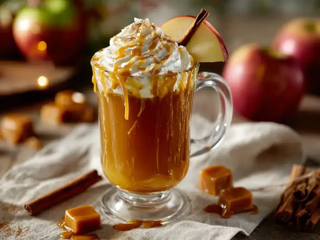 salted caramel apple cider - featured image