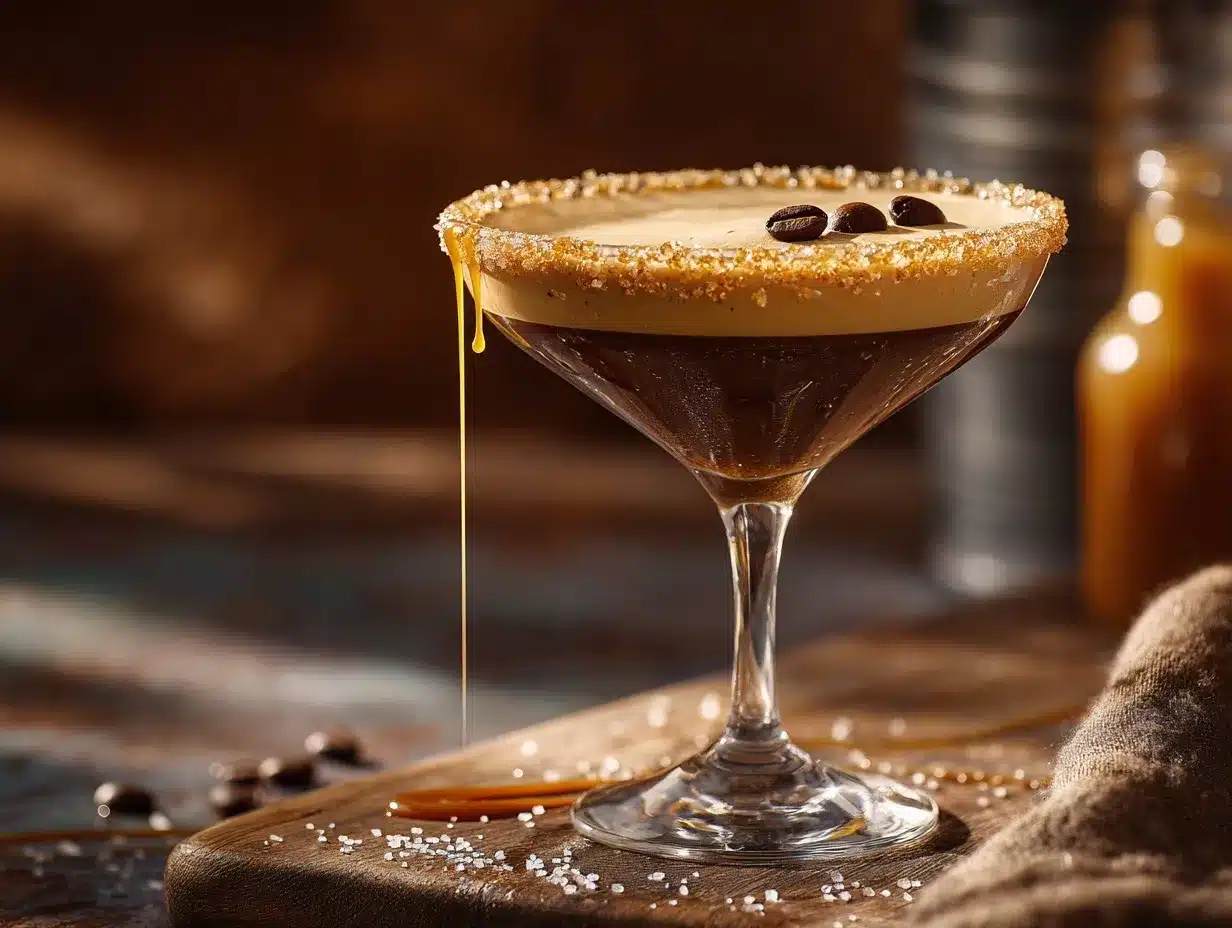 salted caramel espresso martini preparation steps