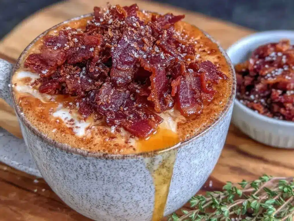 smoky maple bacon latte - featured image