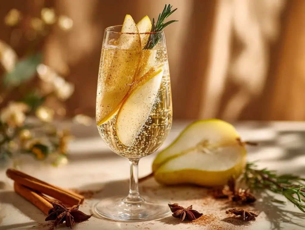 Spiced Pear Prosecco Cocktail - featured image