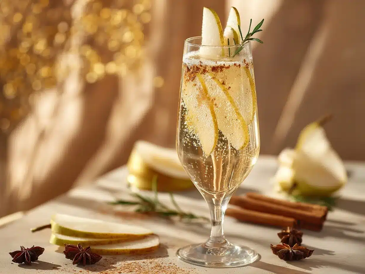 Spiced Pear Prosecco Cocktail preparation steps